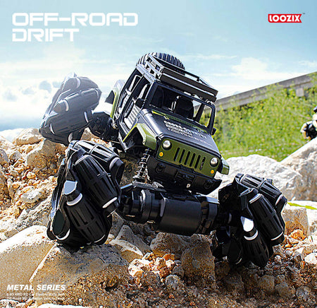 LOOZIX Remote Control Car, 1:16 Metal Drift RC Cars 360° Rotating 4WD 2.4Ghz Gesture Sensor Control Monster Truck for Kids All Terrains Crawler RC Vehicle Rechargeable Batteries for Boys Kids