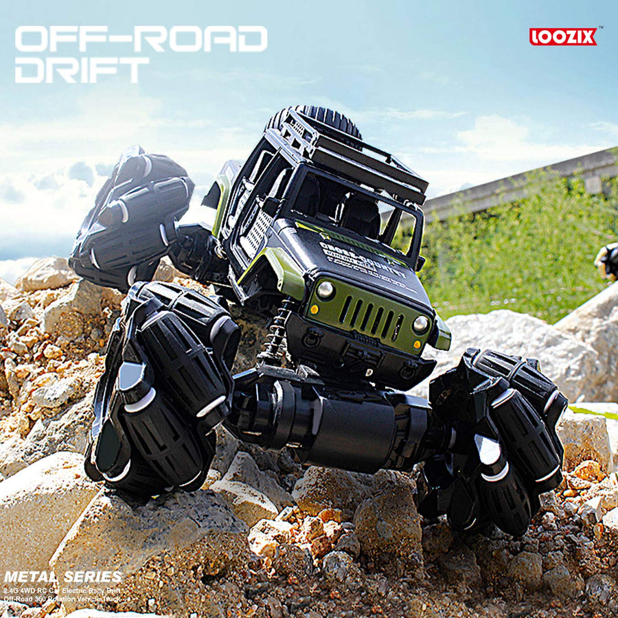LOOZIX Remote Control Car, 1:16 Metal Drift RC Cars 360° Rotating 4WD 2.4Ghz Gesture Sensor Control Monster Truck for Kids All Terrains Crawler RC Vehicle Rechargeable Batteries for Boys Kids