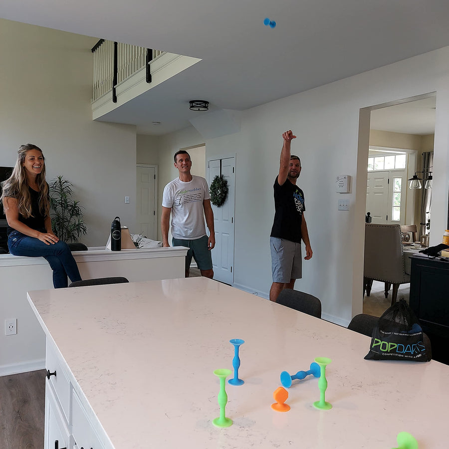 POPDARTS Original Game Set (Blue and Green) - Indoor, Outdoor Suction Cup Throwing Game - Competition with a POP