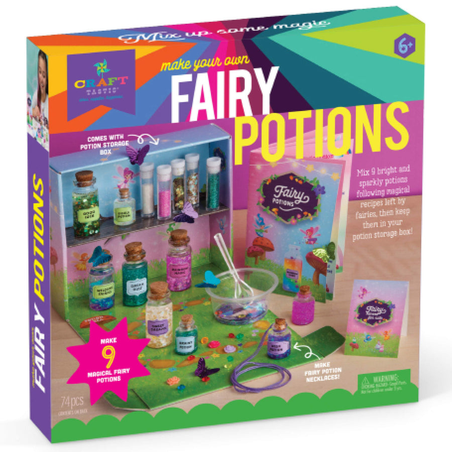 Craft-tastic β DIY Fairy Potions Kit β Award-Winning Arts & Crafts Set β Includes Fairy Potion Book with Magical Recipies, Enchanted Ingredients, Potion Cabinet & More! β Fun & Creative Gift for Kids