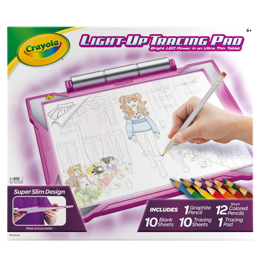 Crayola Light Up Tracing Pad Pink, Gifts for Girls & Boys, Age 6, 7, 8, 9