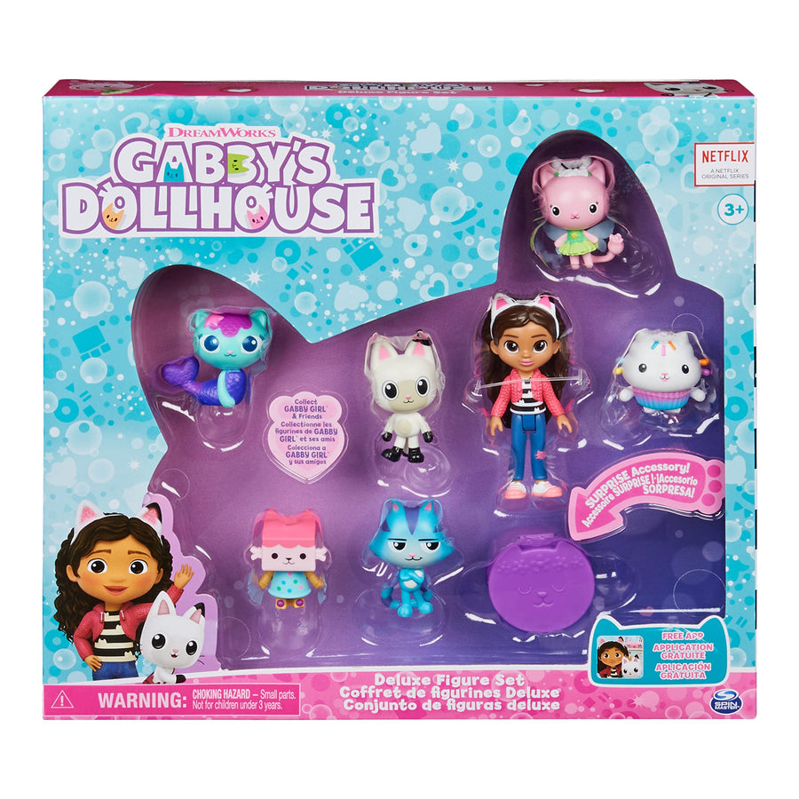 Gabby's Dollhouse, Deluxe Figure Gift Set with 7 Toy Figures and Surprise Accessory, Kids Toys for Ages 3 and up