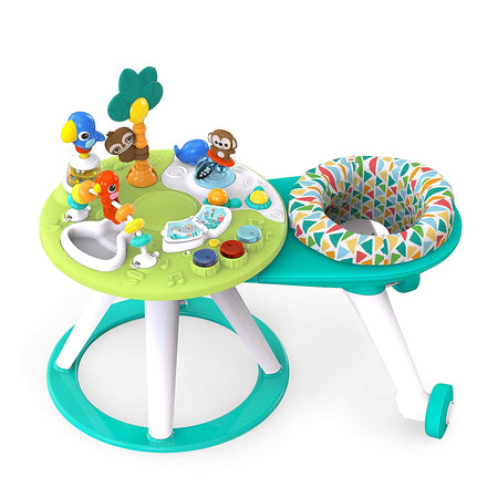 Bright Starts Around We Go 2-in-1 Walk-Around Baby Activity Center & Table, Tropic Cool, Ages 6 Months+