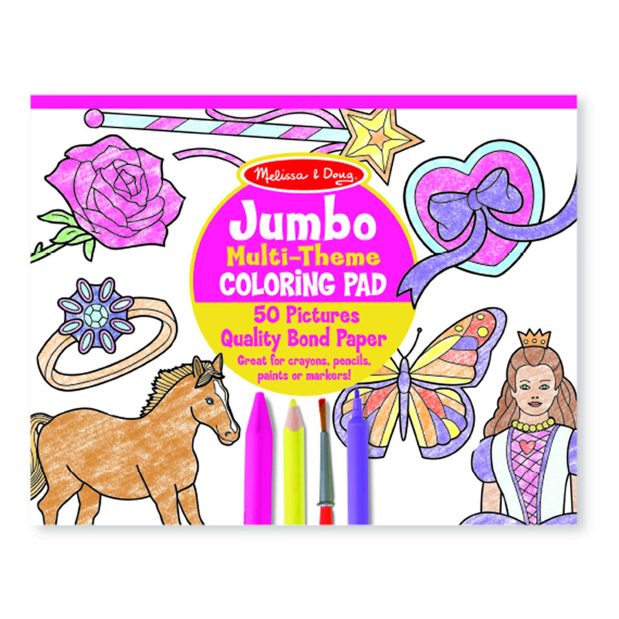 Melissa & Doug Jumbo 50-Page Kids' Coloring Pad - Horses, Hearts, Flowers, and More