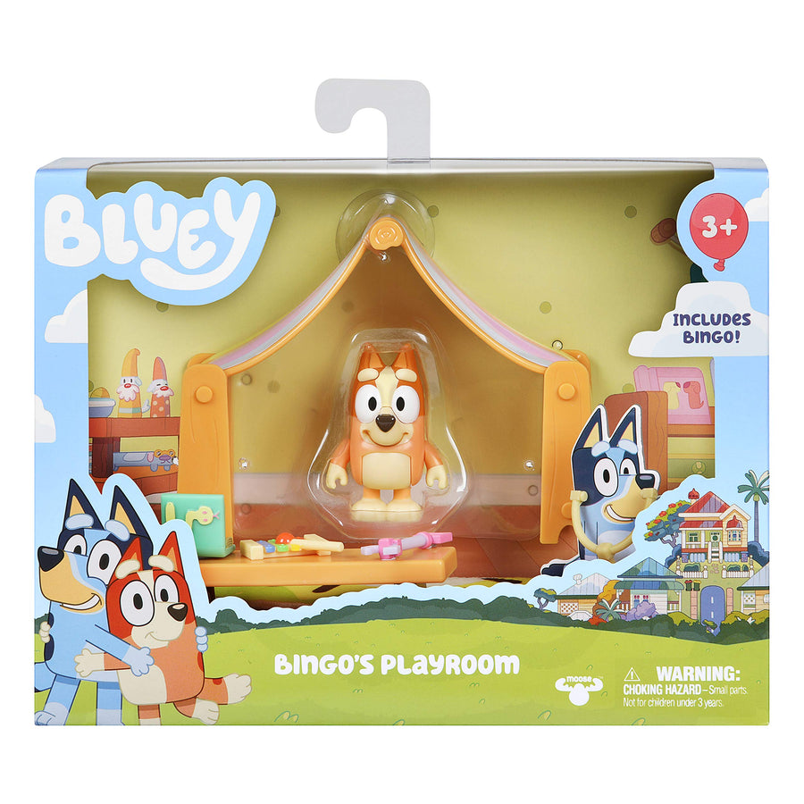Bluey Bingo's Playroom, with 2.5" Bingo Figure, Canopy, Table, Computer, Rug, and Xylophone