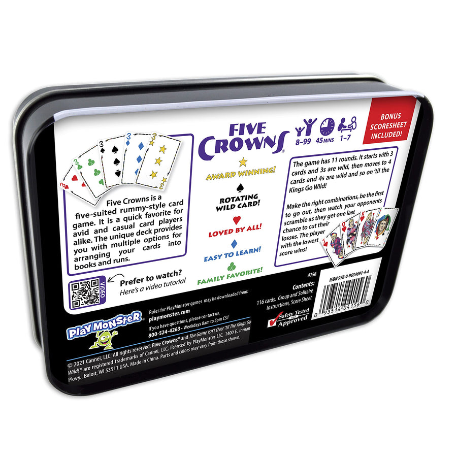 SET PlayMonster Five Crowns 25th Anniversary Tin -- Rummy-Style Card Game -- Family Game Night Favorite -- for Ages 8 and Up