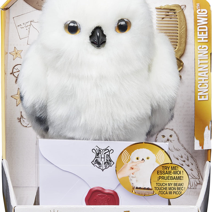 Wizarding World Harry Potter, Enchanting Hedwig Interactive Owl with Over 15 Sounds and Movements and Hogwarts Envelope, Kids Toys for Ages 5 and up, Multicolor