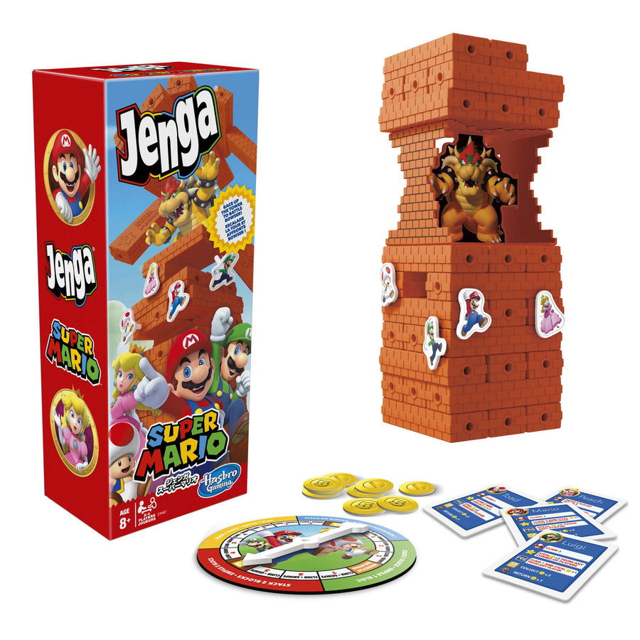 Hasbro Gaming Jenga: Super Mario Edition Game, Block Stacking Tower Game for Super Mario Fans, Ages 8 and Up