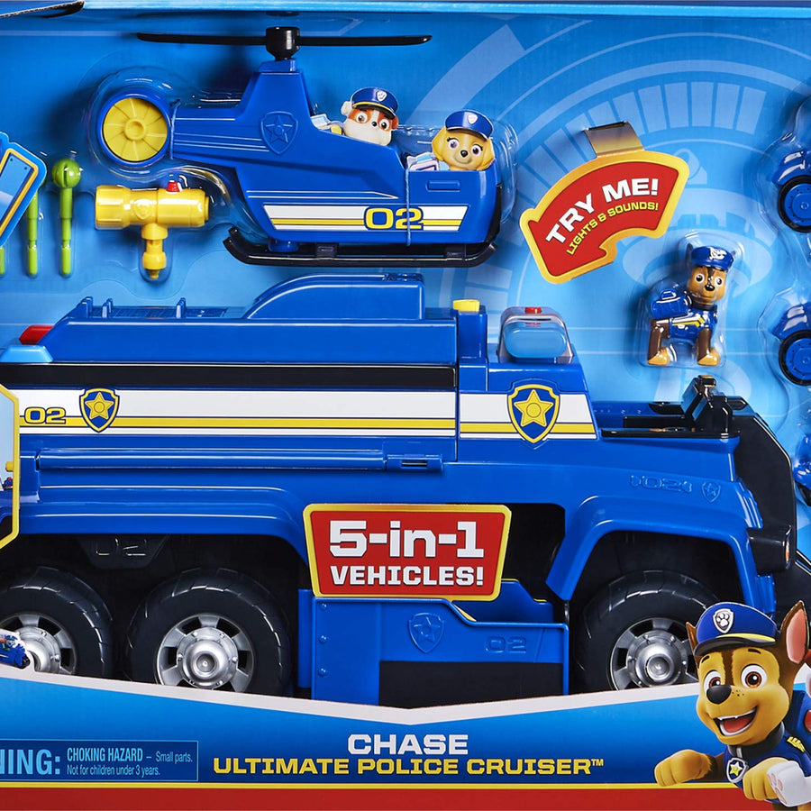Paw Patrol, Chase’s 5-in-1 Ultimate Cruiser with Lights and Sounds, for Kids Aged 3 and up