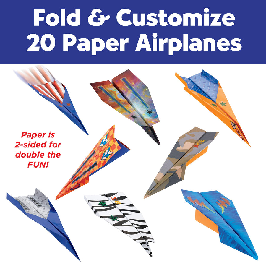 Creativity for Kids Paper Airplane Squadron - Create and Customize 20 Paper Planes