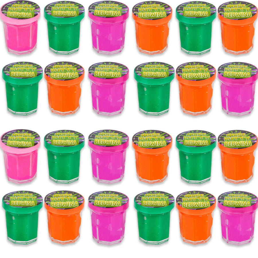 Mini Noise Putty Slime - (Pack of 48) Slime Party Favors Sludge for Kids All Ages, Boys & Girls, Bulk Neon Silly Noise Putty for Goodie Bag Party Supplies, Stocking Stuffers