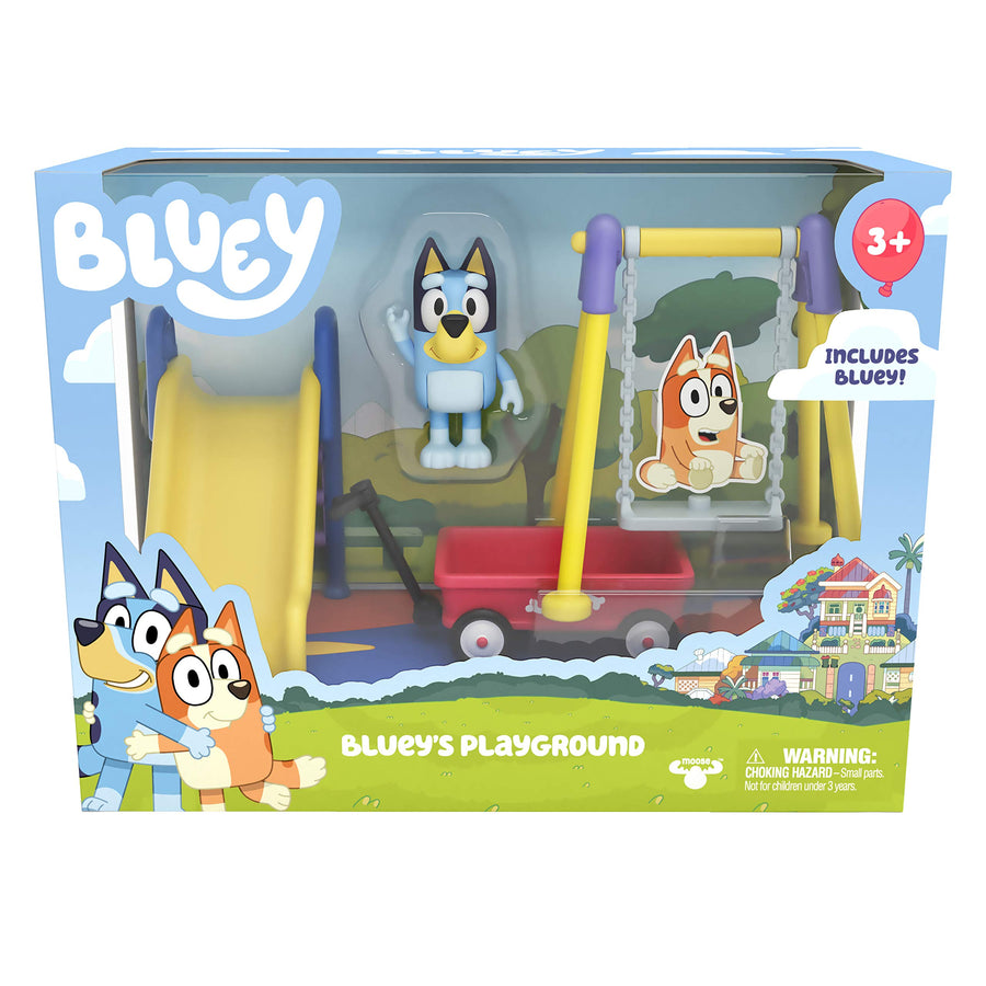 Bluey Park Playset 2.5" Figure, Wagon, Swing Set, and Slide