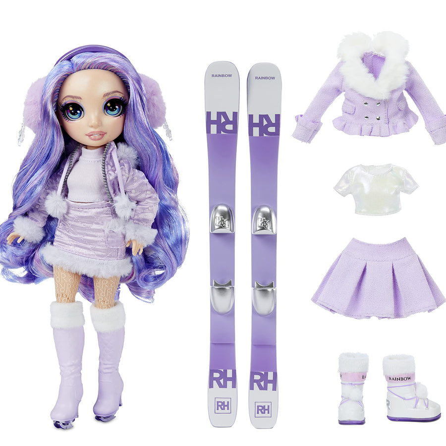 Rainbow High Winter Violet Willow – Purple Fashion Doll and Playset with 2 Designer Outfits, Pair of Skis and Accessories, Gift for Kids and Collectors, Toys for Kids Ages 6 7 8+ to 12 Years Old