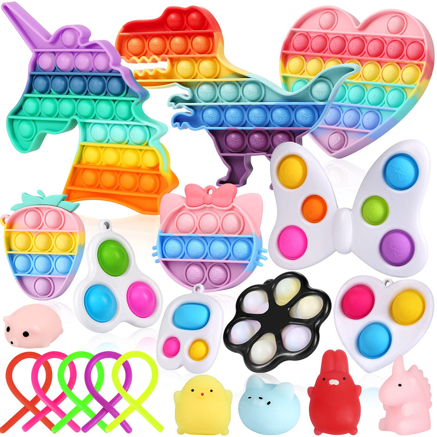 20 PCS Fidget Toys Pack Set Fidgets Toy Sets Packs 20 Packs Fidget Toys Pack Stress Relief and Anti-Anxiety Tools