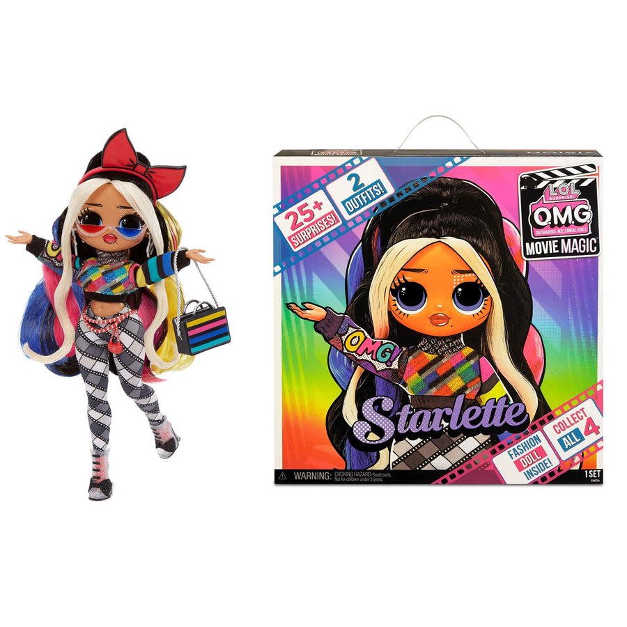 LOL Surprise OMG Movie Magic Starlette Fashion Doll with 25 Surprises Including 2 Outfits, 3D Glasses, Movie Accessories, Reusable Playset– Gift for Kids, Toys for Girls Boys Ages 4 5 6 7+ Years Old