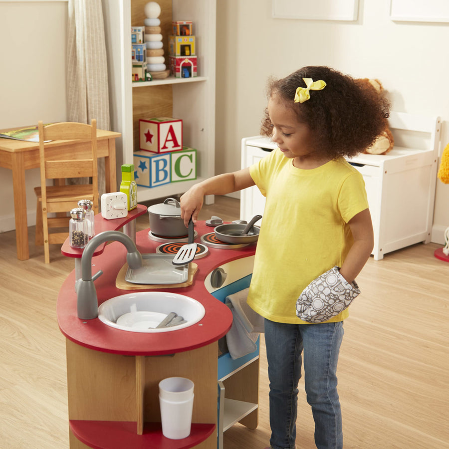 Melissa & Doug 22-Piece Play Kitchen Accessories Set - Utensils, Pot, Pans, and More