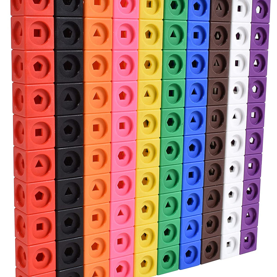 edxeducation Math Cubes - Set of 100 - Math Manipulatives - Classroom Learning Supplies, Homeschool Supplies, Preschool Learning, Counting Toys, Linking Cubes, Math Linking Cubes
