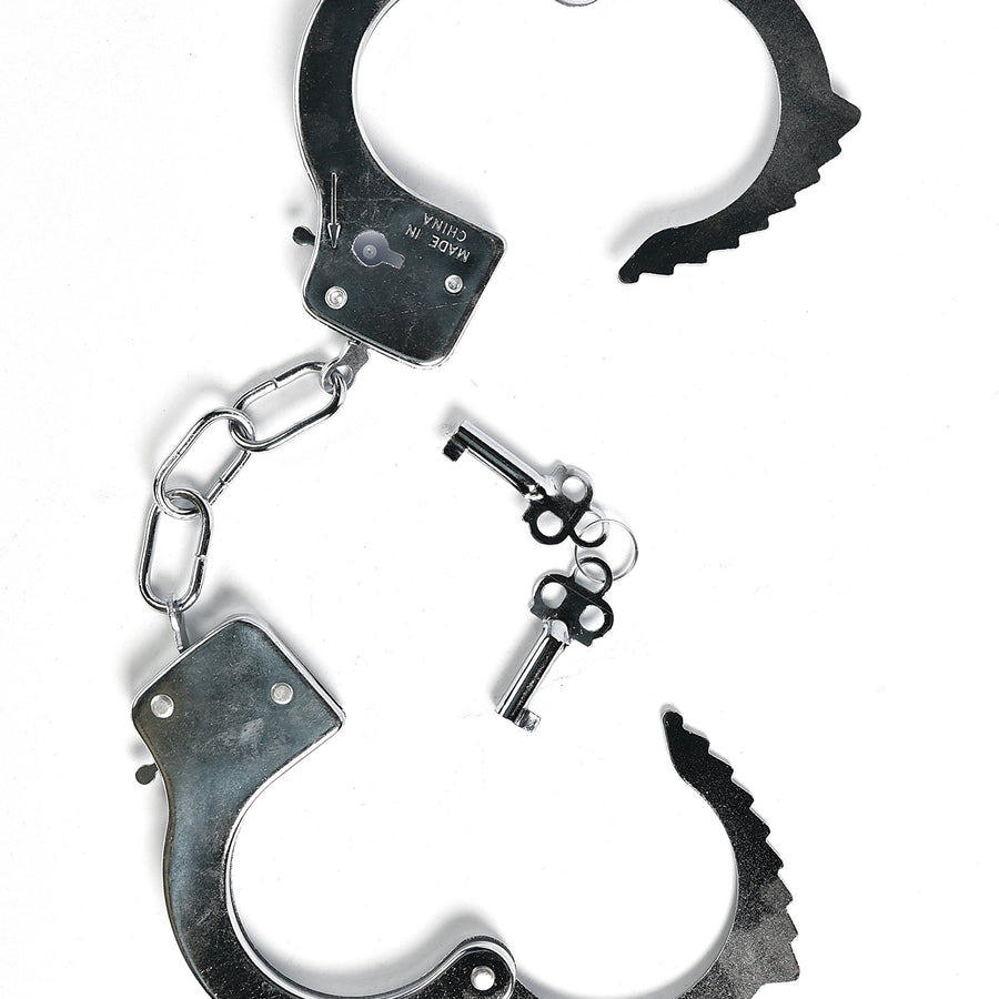 Sunny Days Entertainment Wild West Deluxe Toy Marshall Cuffs with Key – Western Handcuffs Role Play Toys | Cowboy Sheriff Police Costume for Kids | Two Keys with Safety Release – Maxx Action, Original Version, Basic pack