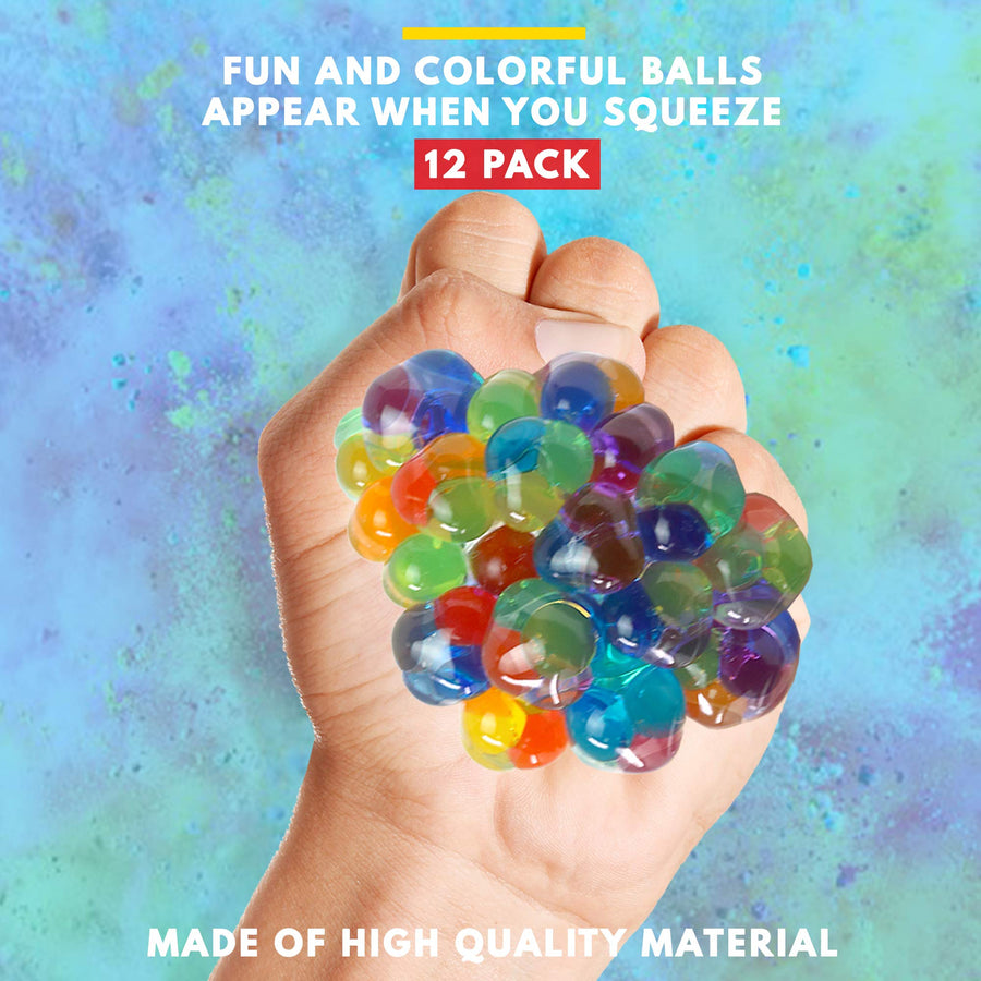 Big Mo's Toys Mesh Balls - Squishy Fidget Balls Stress Reliever Party Favors - 12 Pack