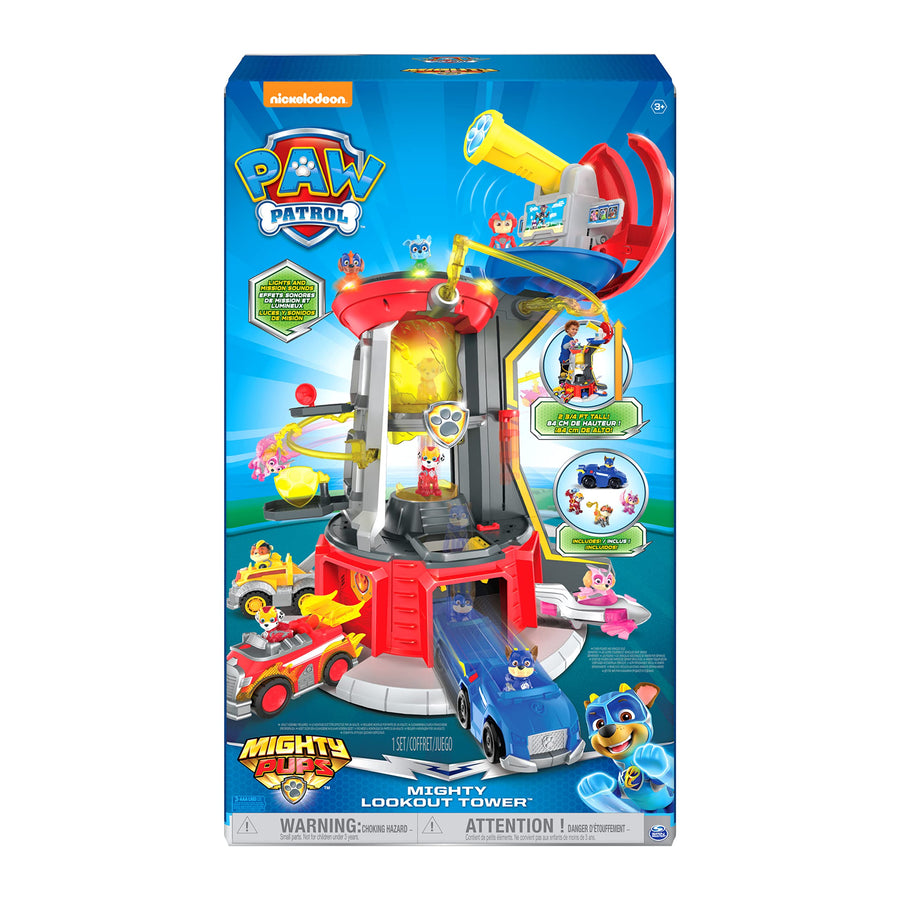Paw Patrol, Mighty Lookout Tower with 4 Exclusive Bonus Action Figures, Toy Car, Lights and Sounds (Amazon Exclusive), Kids Toys for Ages 3 and up