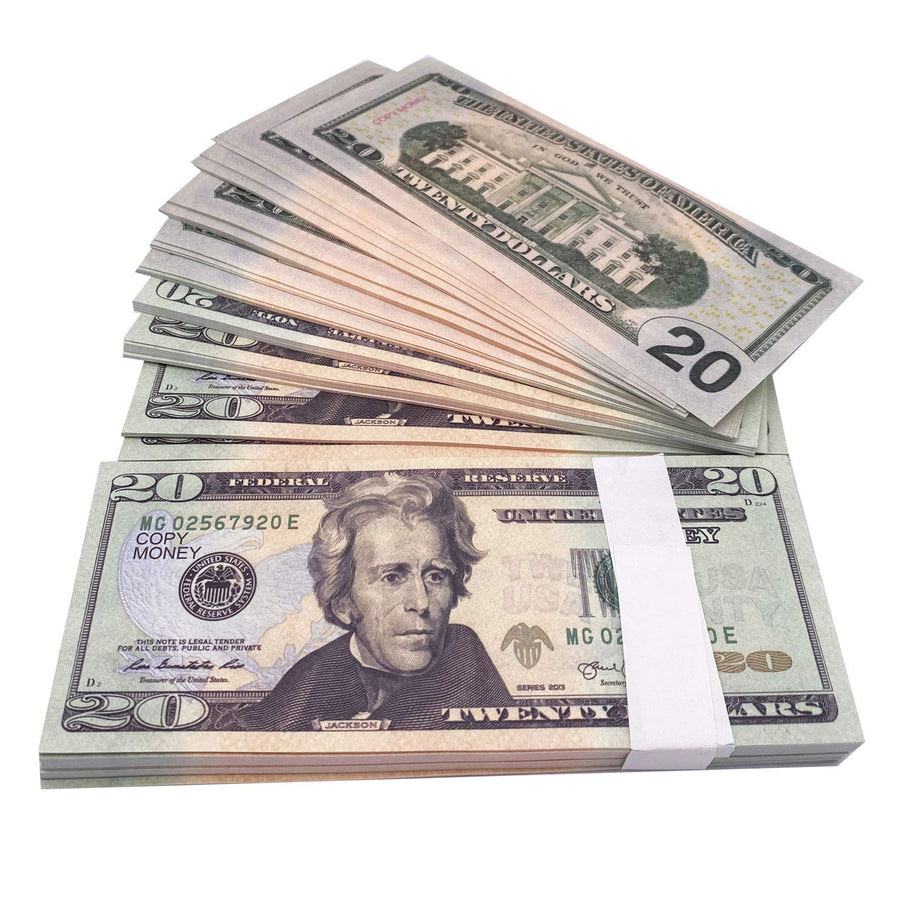 Ficheny Copy Money Full Print 2 Sides,Prop Money 2000 Dollar Bills for Movies,TV,Music Videos