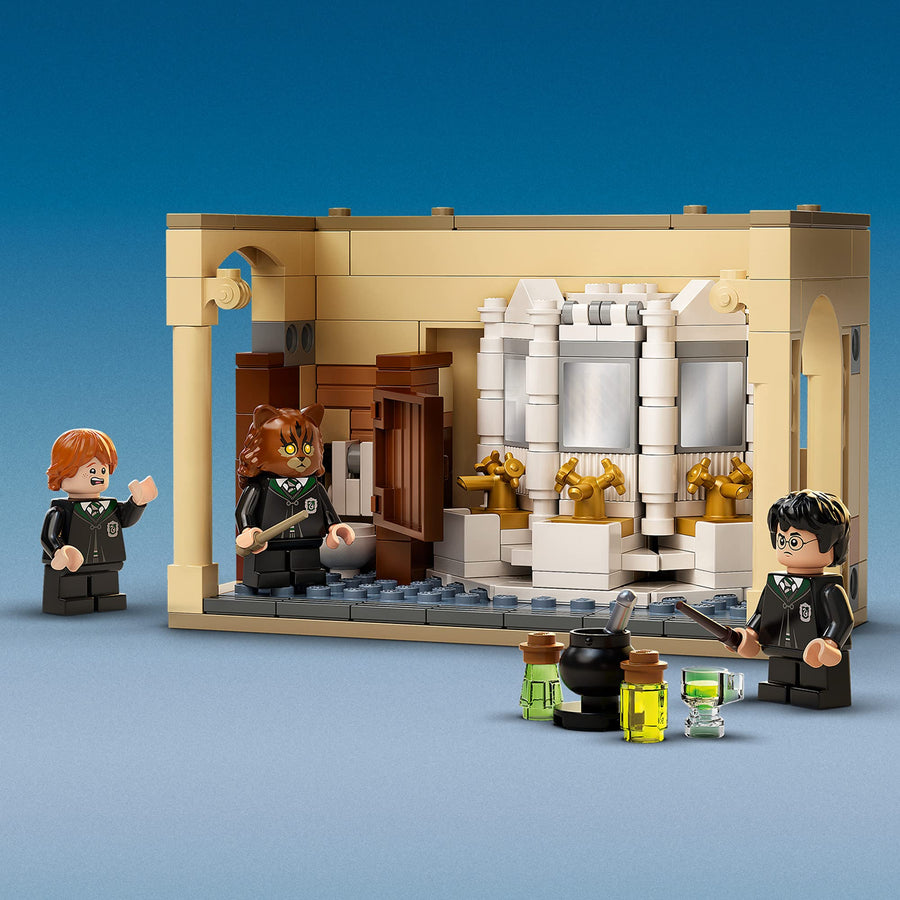 LEGO Harry Potter Hogwarts: Polyjuice Potion Mistake 76386 Bathroom Building Kit with Minifigure Transformations; New 2021 (217 Pieces)