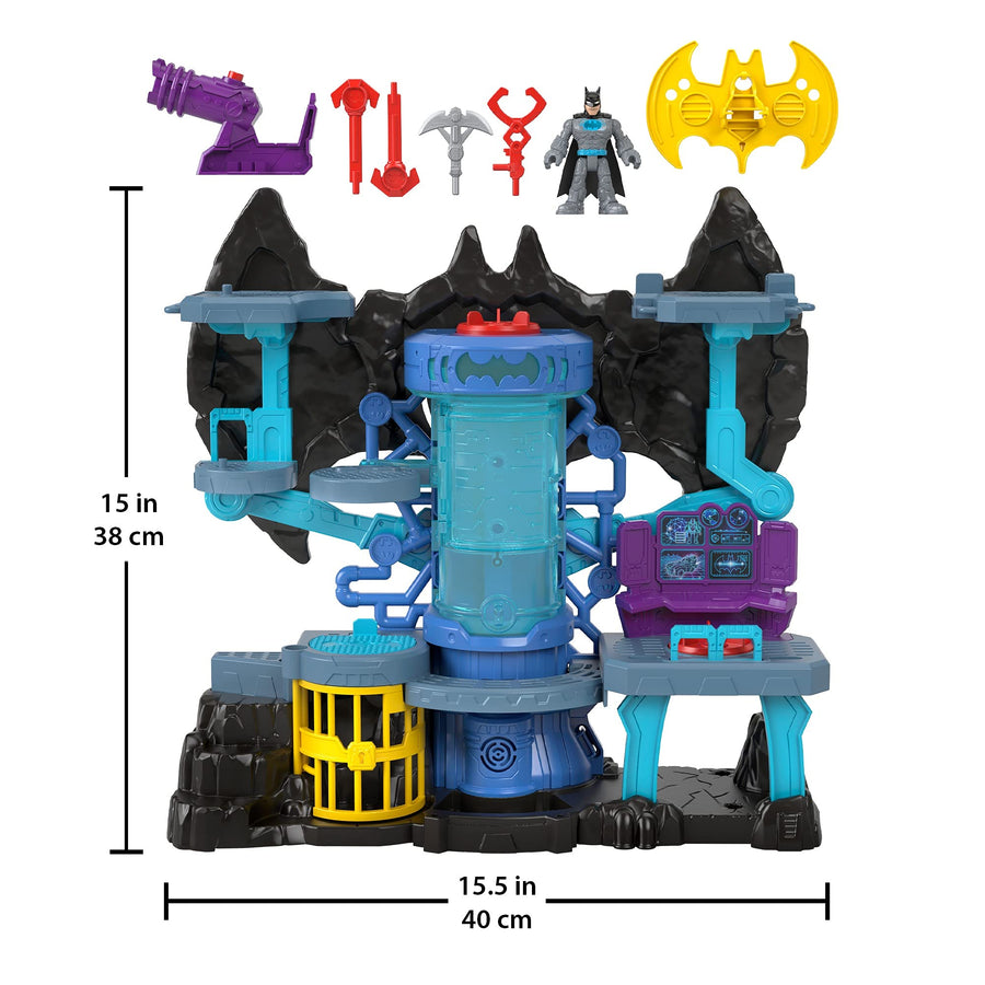 Fisher-Price Imaginext DC Super Friends Bat-Tech Batcave, Batman playset with lights and sounds for kids ages 3 to 8 years