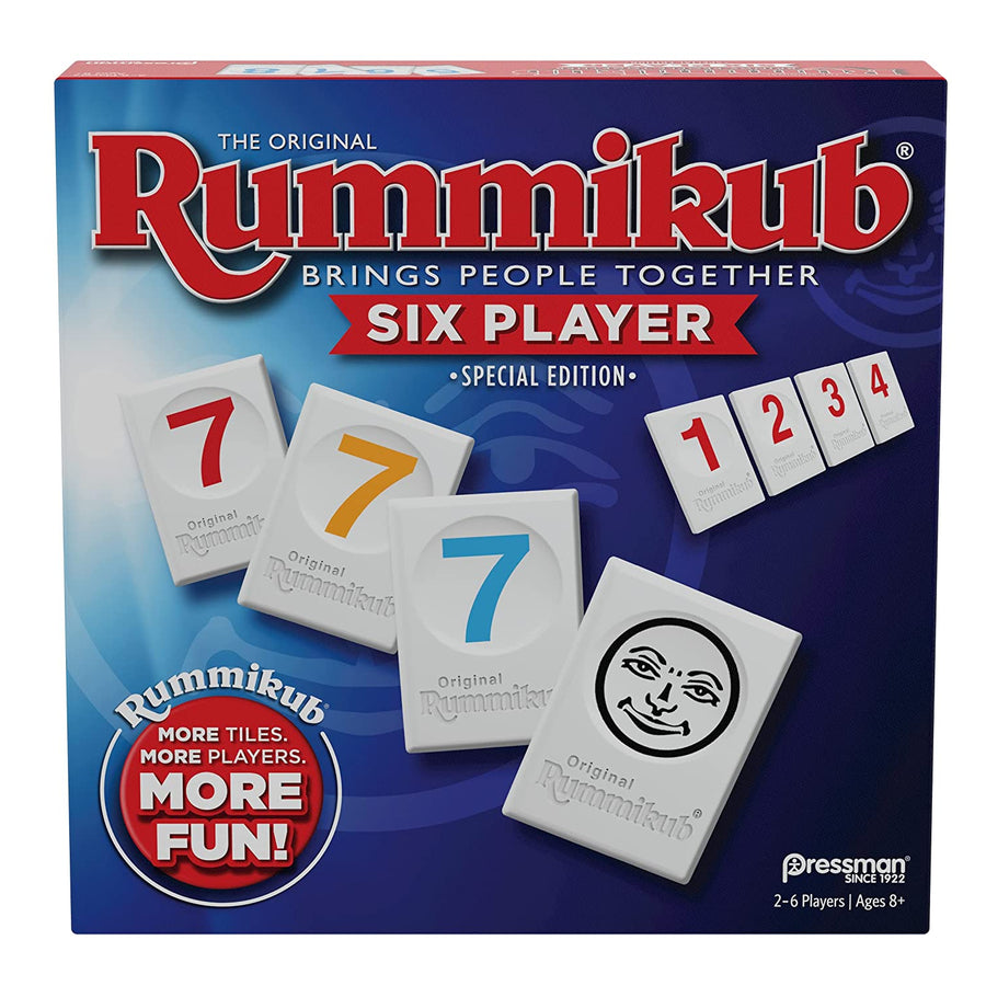 Rummikub Six Player Edition - The Classic Rummy Tile Game - More Tiles and More Players for More Fun! by Pressman , Blue