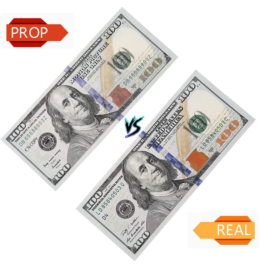 RUVINCE Play Money for Kids Prop Money 100 Dollar Bills 100X100 Pcs Size : 6.14x2.59 in Prop Money Magician Porp,Movie Props