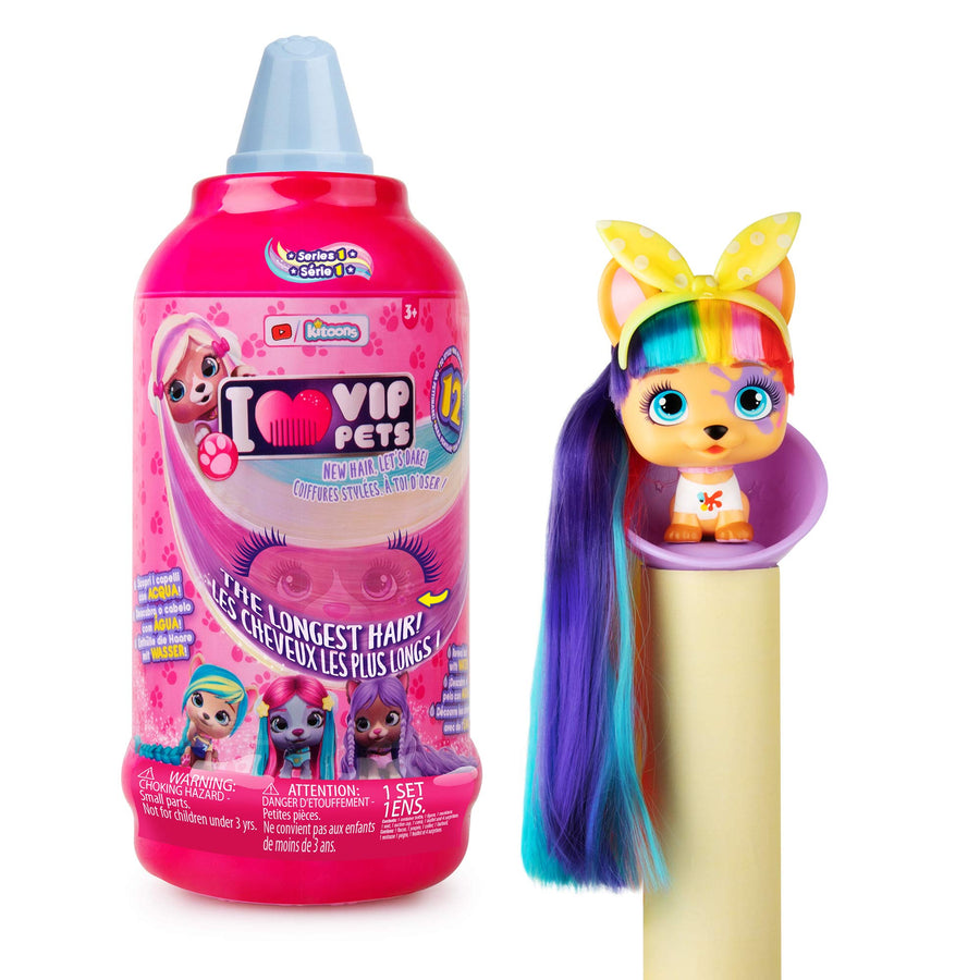 IMC Toys VIP Pets - Surprise Hair Reveal Doll - Series 1 Mousse Bottle, Multi , Pink