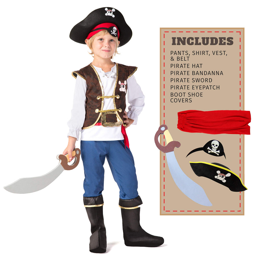 Spooktacular Creations Boys Pirate Costume for Kids Deluxe Costume Set