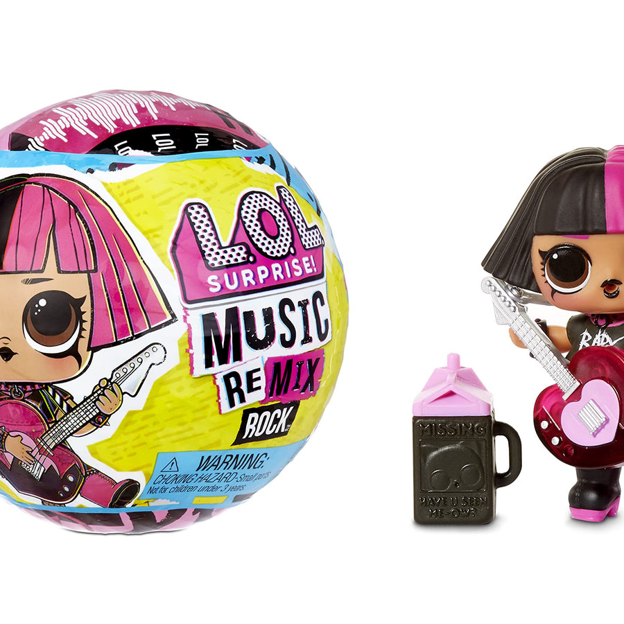 LOL Surprise Remix Rock Dolls Lil Sisters with 7 Surprises Including Instrument - Collectible Doll Toy, Gift for Kids, Toys for Girls and Boys Ages 4 5 6 7+ Years Old
