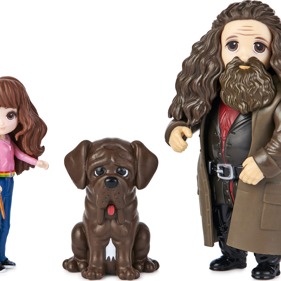 Wizarding World Harry Potter, Magical Minis Hermione and Rubeus Hagrid Friendship Set with Creature, Kids Toys for Ages 5 and up