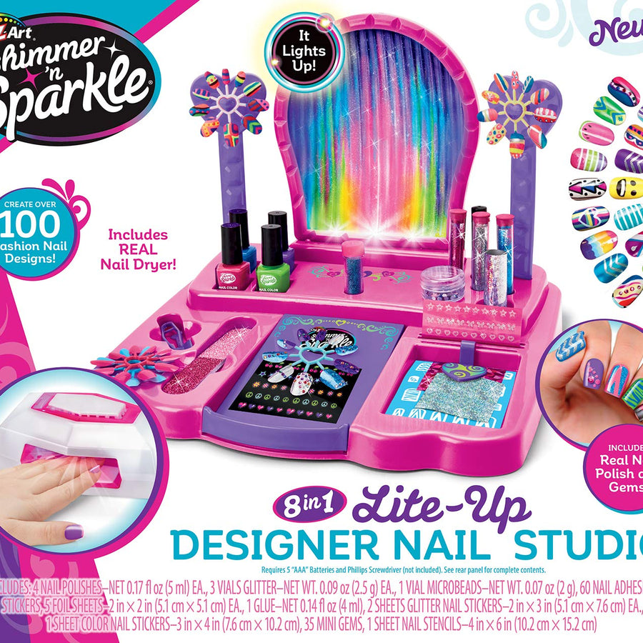 Cra-Z-Art Shimmer 'n Sparkle 8-in-1 Lite-Up Designer Nail Studio