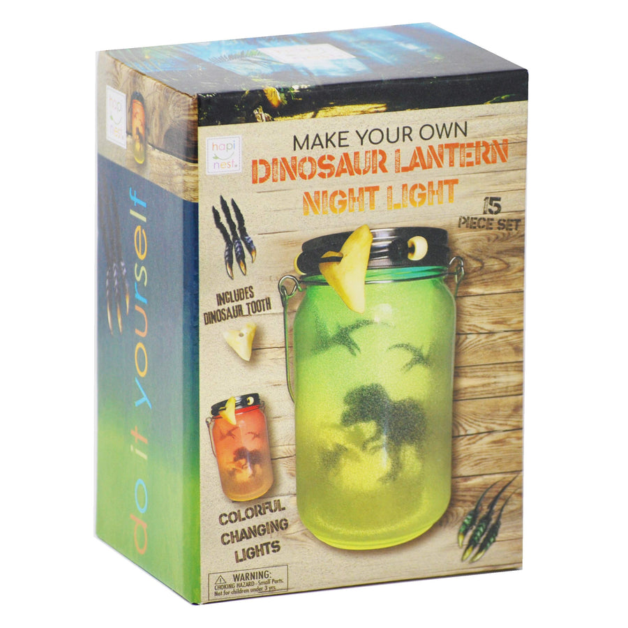 Hapinest DIY Dinosaur Toy Lantern Night Light Kit - Arts and Crafts Gift for Boys or Girls Ages 6 7 8 9 10 Years Old and Up