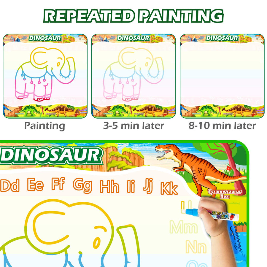 Jasonwell Aqua Magic Doodle Mat - 60 x 40'' XXX-Large Water Drawing Doodling Mat Dinosaur Painting Writing Board Coloring Mat Educational Toy Gift for Kids Toddlers Age 3 4 5 6 7 8 Year Old Girls Boys
