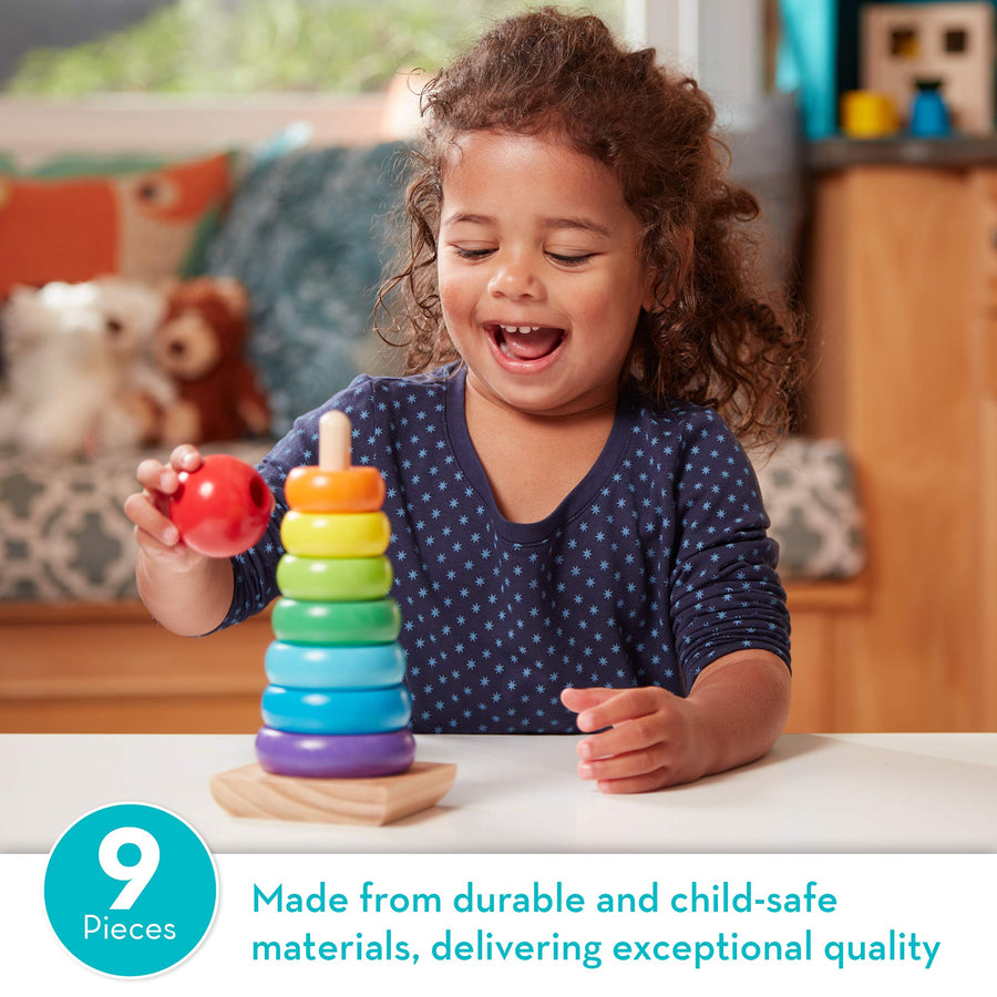 Melissa & Doug Rainbow Stacker Wooden Ring Educational Toy
