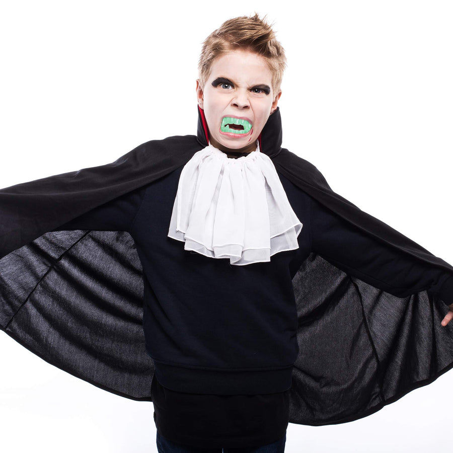 Skeleteen Glowing Clear Vampire Fangs - Glow in The Dark Transparent Dracula Teeth - 12 Pack