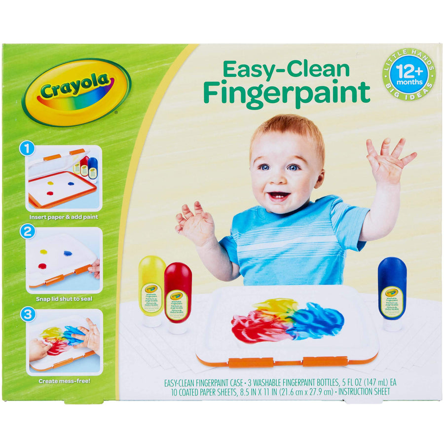 Crayola Washable Finger Paint Station, Less Mess Finger Paints for Toddlers, Kids Gift, 2 ounces
