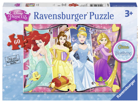 Ravensburger - Disney Princess Heartsong 60 Piece Glitter Jigsaw Puzzle for Kids – Every Piece is Unique, Pieces Fit Together Perfectly