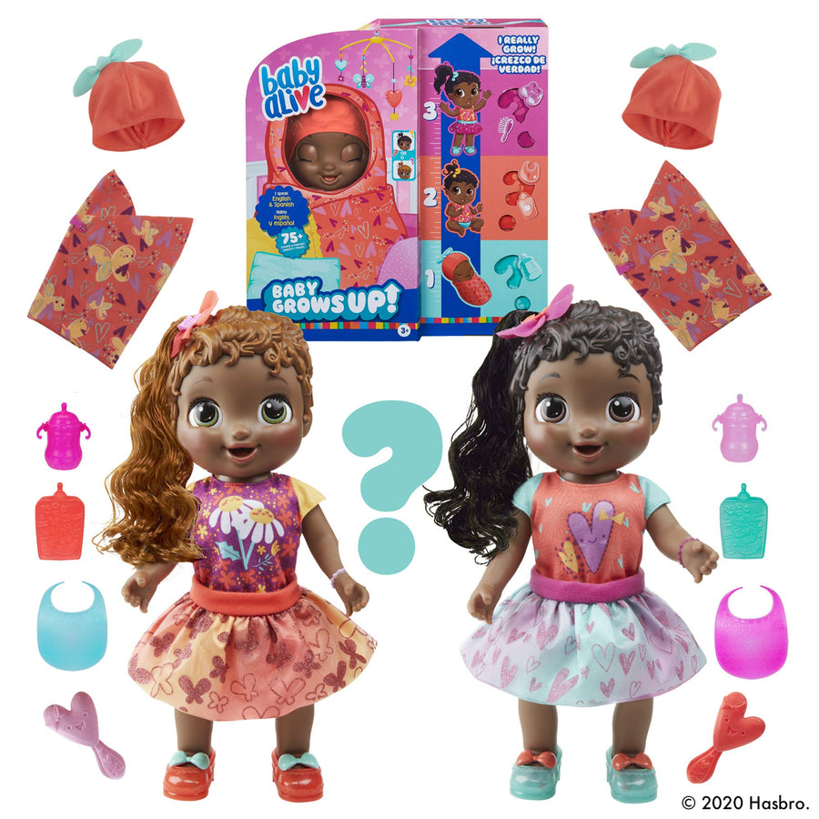 Baby Alive Baby Grows Up (Sweet) - Sweet Blossom or Lovely Rosie, Growing and Talking Baby Doll, Toy with 1 Surprise Doll and 8 Accessories