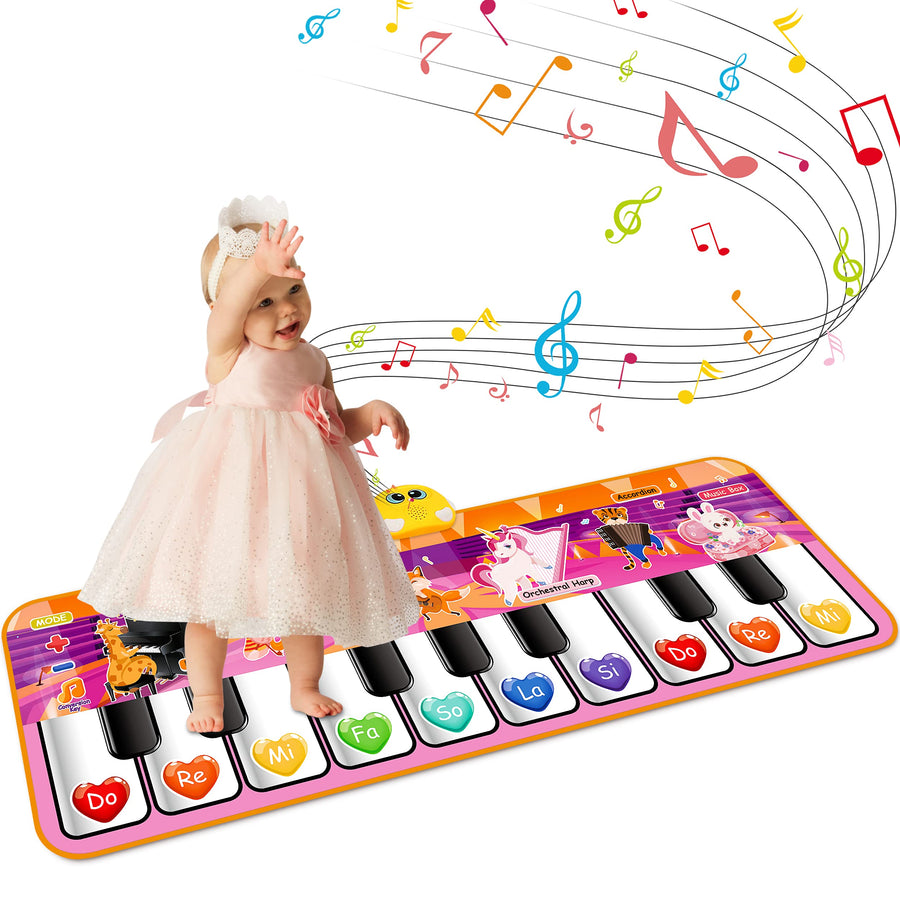 Kids Musical Piano Mats,47.24x15.75 inch Soft Baby Early Education Portable Dance Music Piano Keyboard Carpet Musical Touch Play Game Toy Gifts for 1 2 3 4 5 Year Kids Toddlers Girls Boys