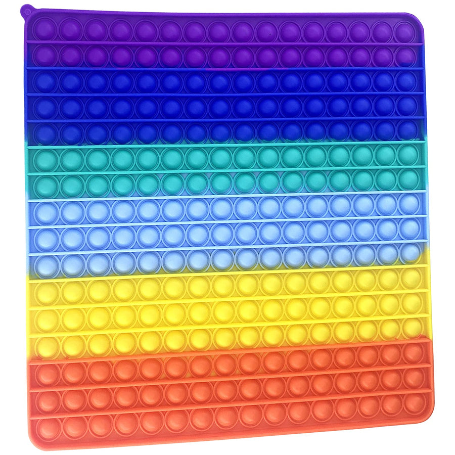 Wuximde Big Size Push Pop Bubble Sensory Fidget Toys,256 Bubbles Stress Reliever Silicone Pressure Relieving Toy,for Autistic Kids Special Needs Children Anxiety Adults (Rainbow)