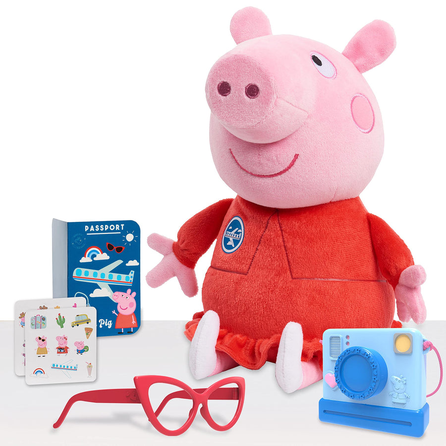 Peppa Pig 13.5-Inch Tourist Peppa Pig Plush, Super Soft & Cuddly Stuffed Animal, Amazon Exclusive, by Just Play
