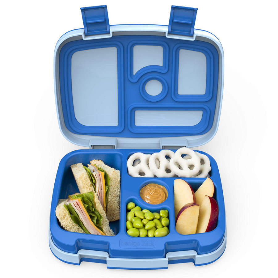 Bentgo Kids Children’s Lunch Box - Leak-Proof, 5-Compartment Bento-Style Kids Lunch Box - Ideal Portion Sizes for Ages 3 to 7 - BPA-Free, Dishwasher Safe, Food-Safe Materials (Blue)