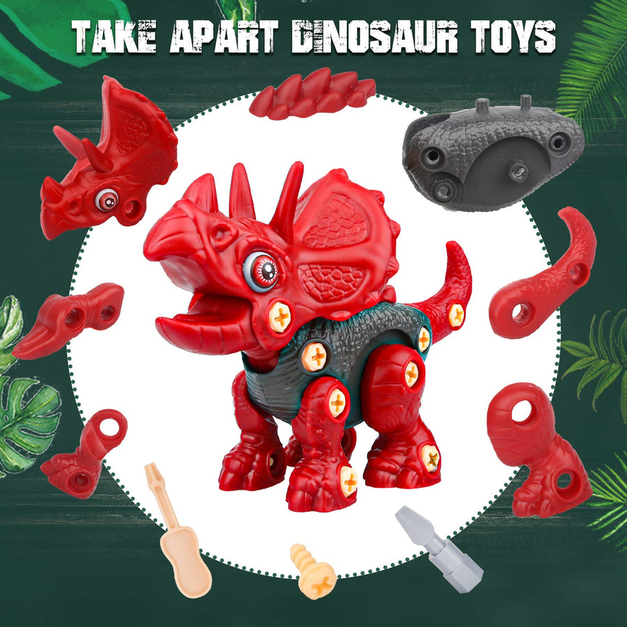Sanlebi Toy for 4 5 6 Year Old Boys Take Apart Dinosaur Toys for Kids Building Toy Set with Electric Drill Construction Engineering Play Kit STEM Learning for Boys Girls Age 3 4 5 Year Old