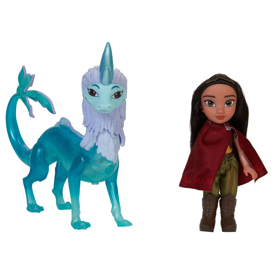 Disney's Raya and the Last Dragon 6-Inch Petite Raya Doll and Feature Sisu Dragon Figure Gift Set, 6 inches
