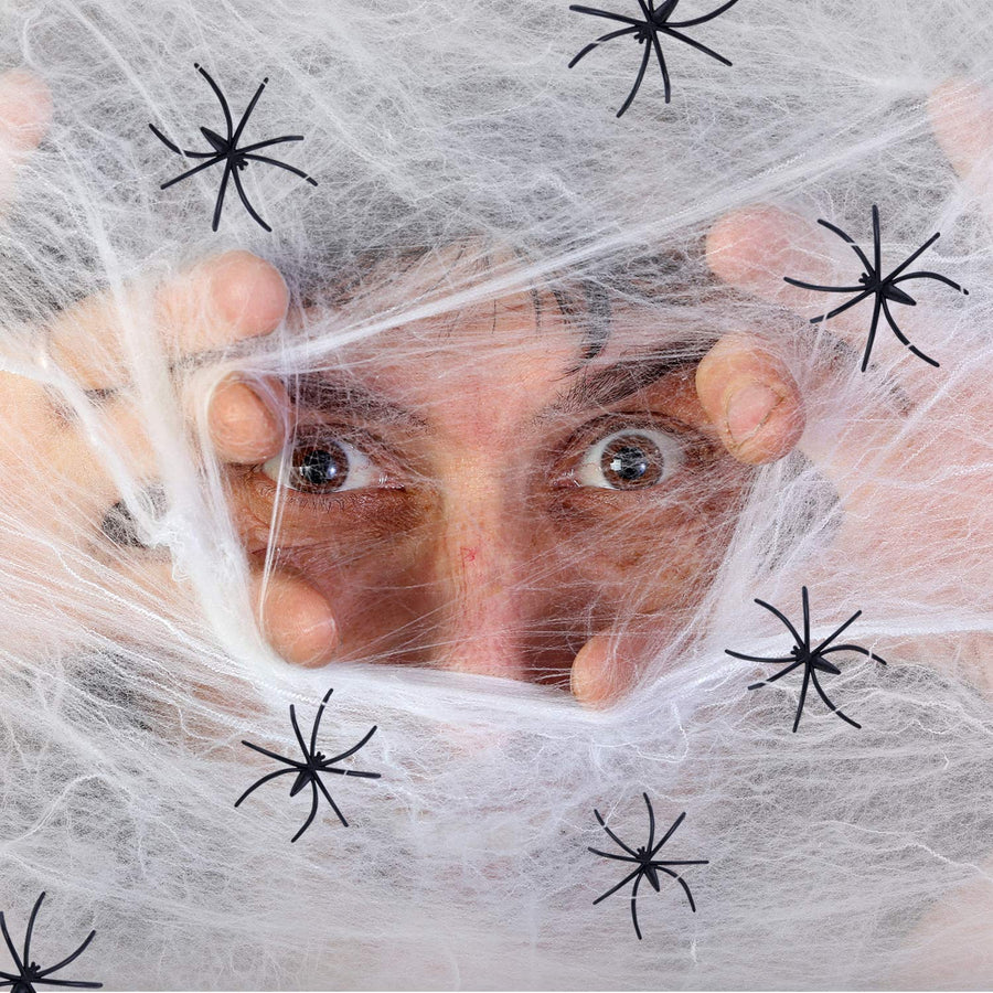 900 sqft Spider Webs Halloween Decorations Bonus with 30 Fake Spiders, Super Stretch Cobwebs for Halloween Indoor and Outdoor Party Supplies
