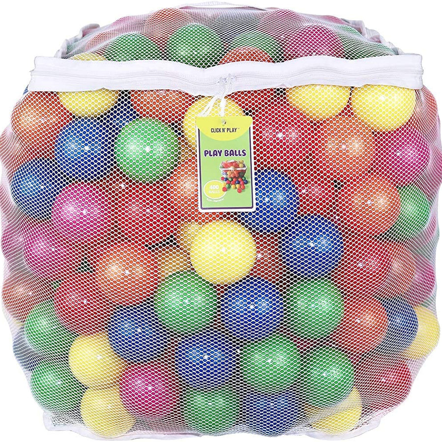 Plastic Ball Pit Balls, Click N' Play 400 Pack, Phthalate and BPA Free, Includes a Reusable Storage Bag with Zipper, Great Gift for Toddlers and Kids