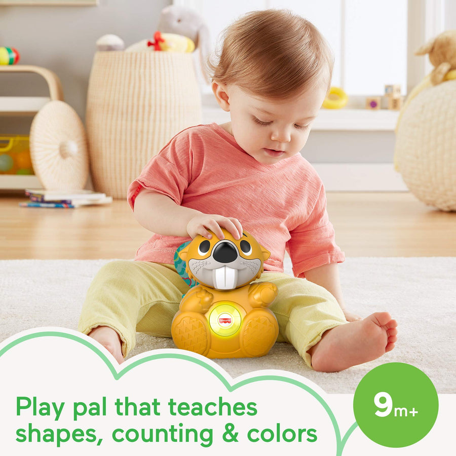 Fisher-Price Linkimals Boppin’ Beaver, Light-up Musical Activity Toy for Baby